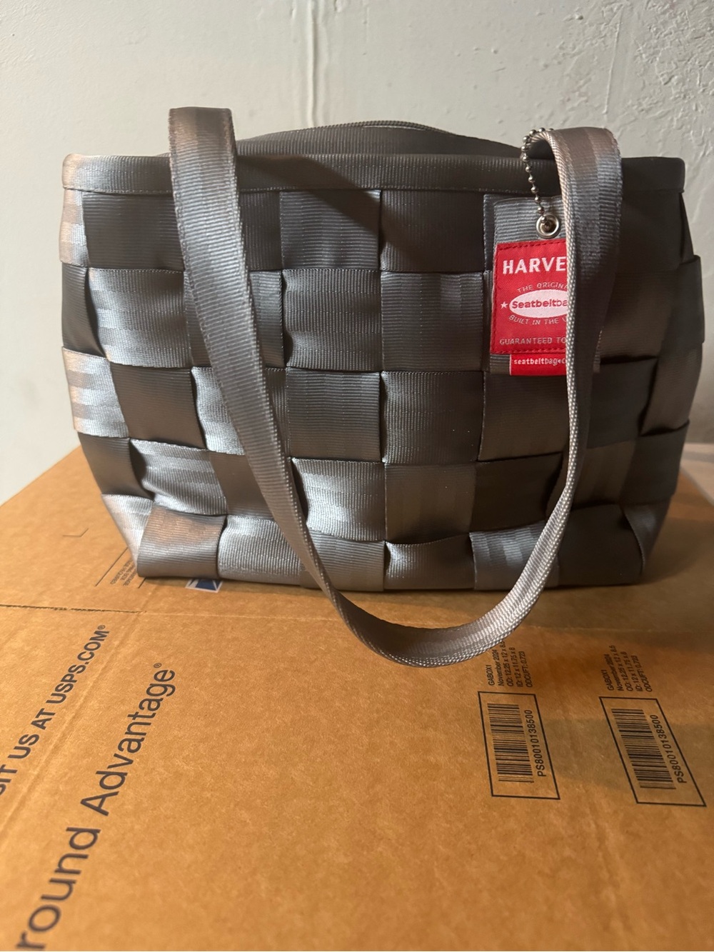 Harveys Silver Woven Seatbelt Tote